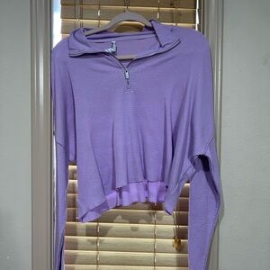 Calvin Klein Jeans Lavender Cropped Hoodie